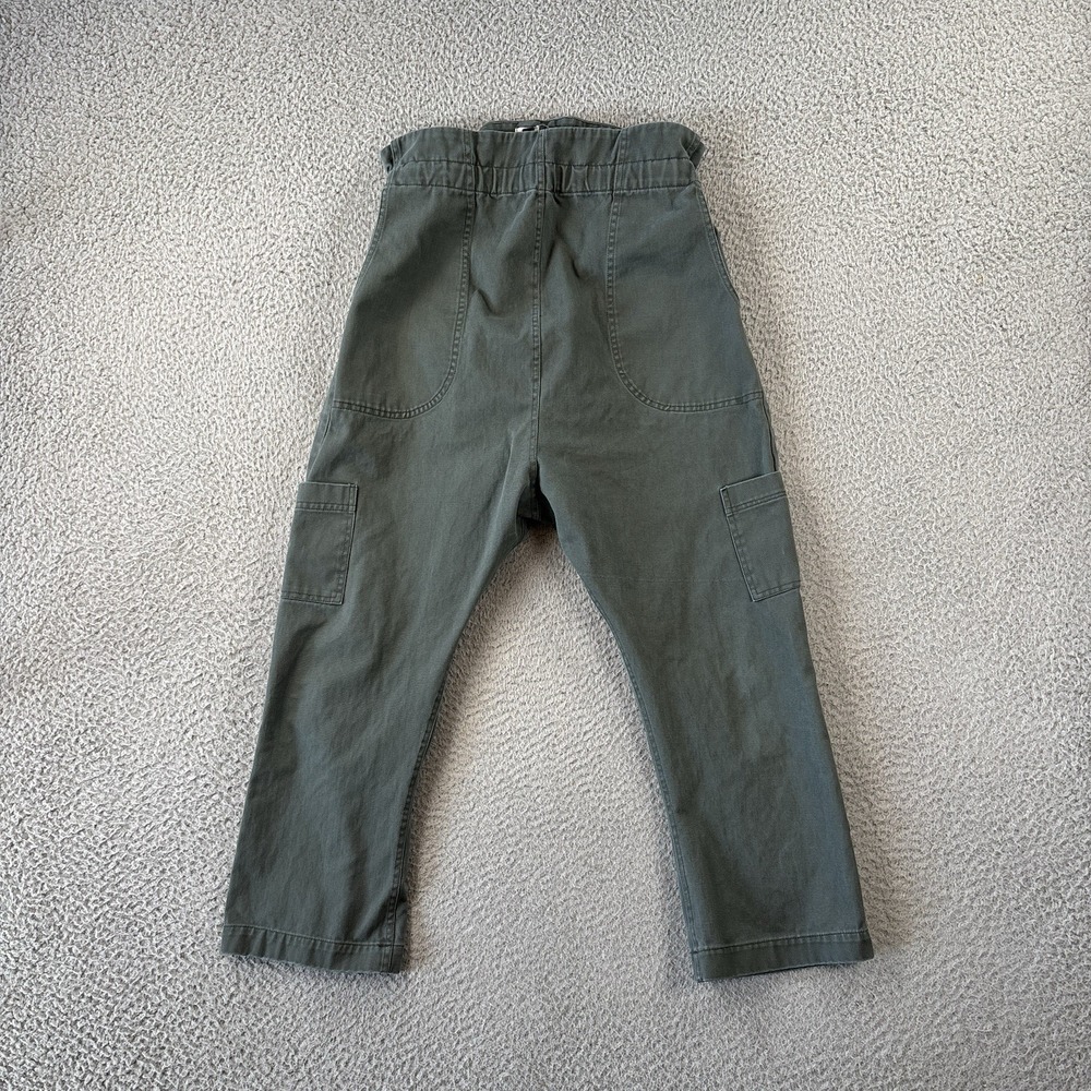 Pietsie Uzes Pants Womens‎ XS Green Drop Crotch Canvas Pull On Slouchy Slim Leg